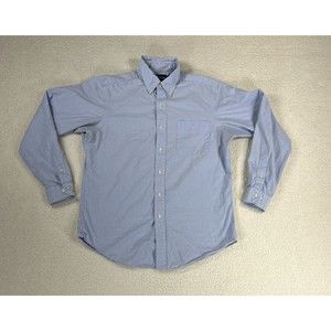 Lauren Ralph Lauren Classic Fit Men's Sz 15 1/2 M White/Blue Square Check‎ Shirt